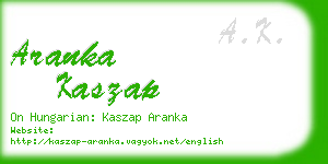 aranka kaszap business card